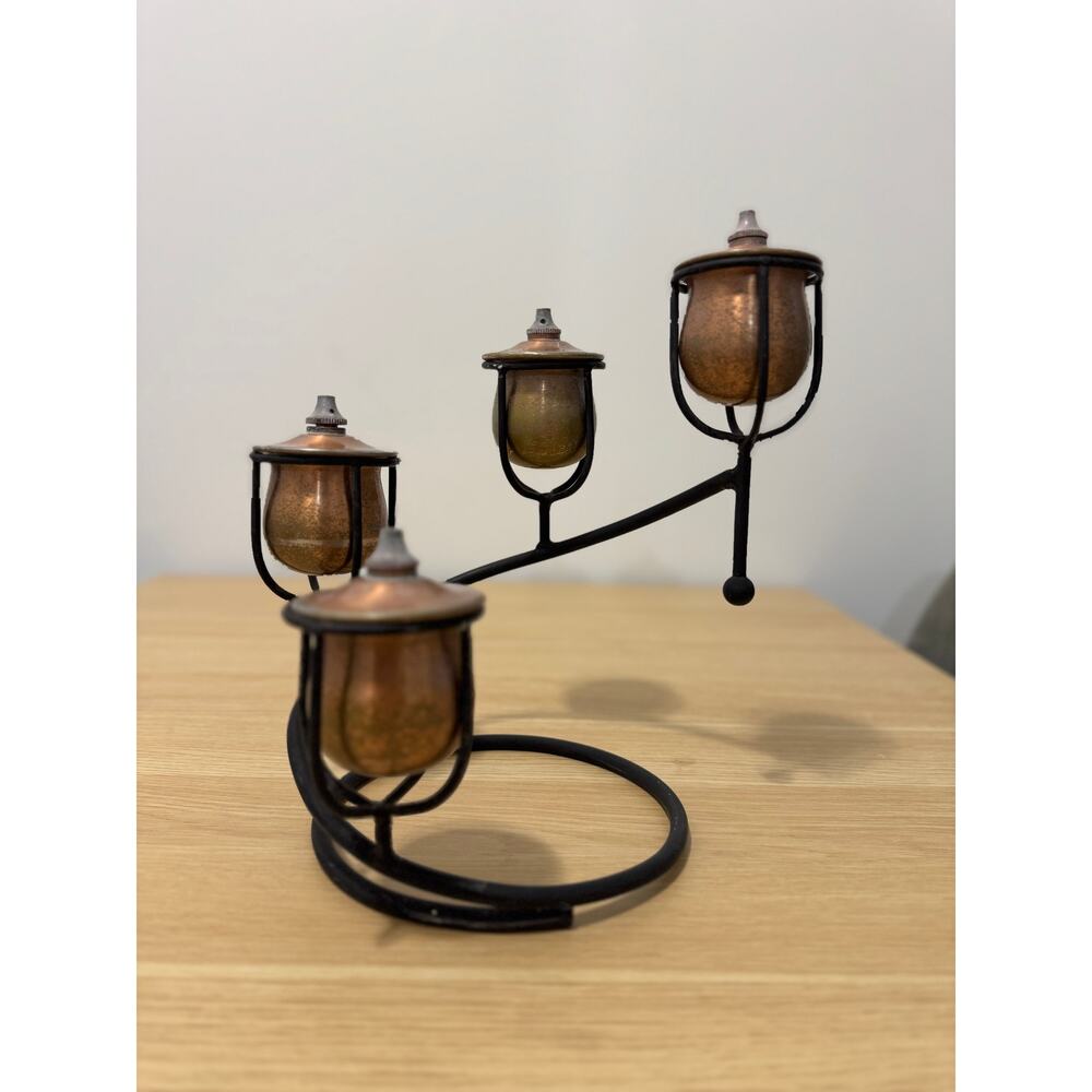 Four-Arm Candelabra Oil Lamp VINTAGE